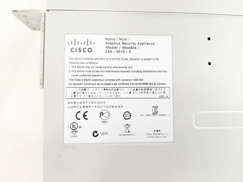 Cisco ASA 5515-X Security Appliance Firewall, NoHDD $