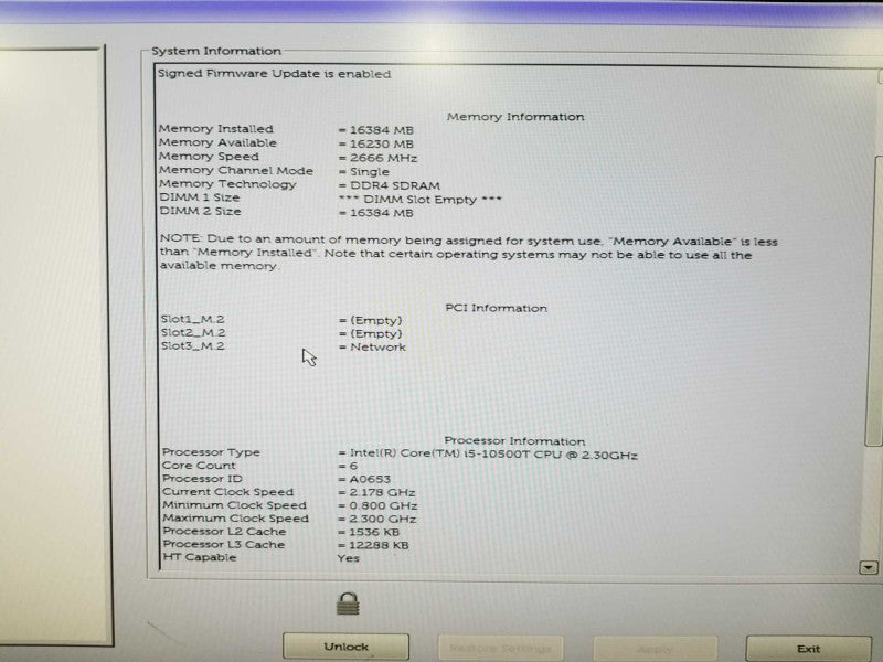 Dell Optiplex 7080 i5-10500T@ 2.30ghz / 16gb ram / READ Q#