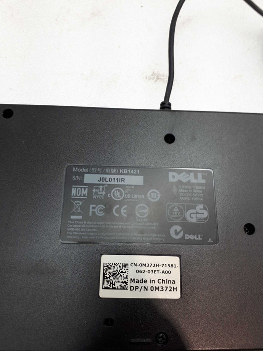 Genuine Original Black Dell KB1421 Standard UK QWERTY Wired USB Keyboard 0M37 &