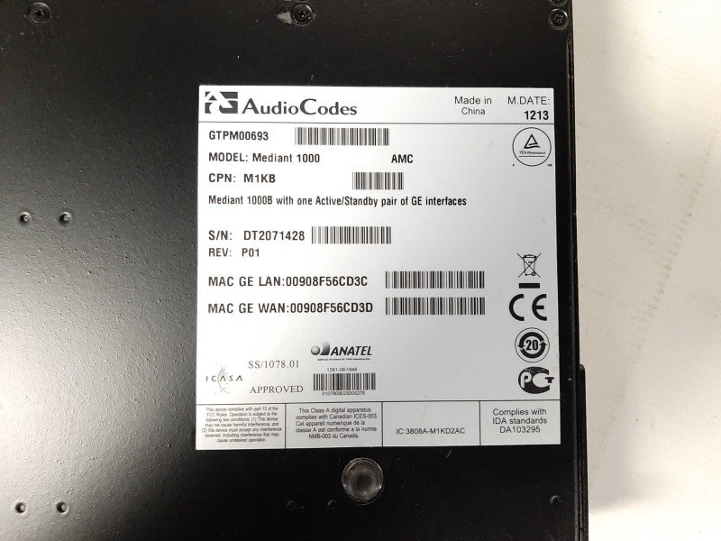 AudioCodes Mediant 1000B MSBG VOIP Gateway READ $