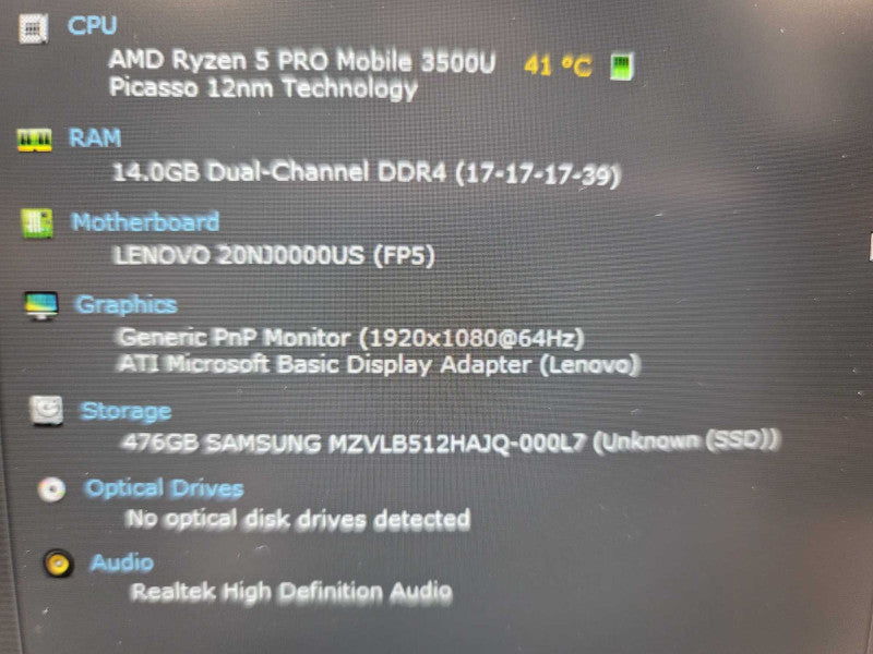 Lenovo ThinkPad T495 Ryzen 5 Pro Mobile 3500U, 14GB DDR4, 512GB SSD Î²