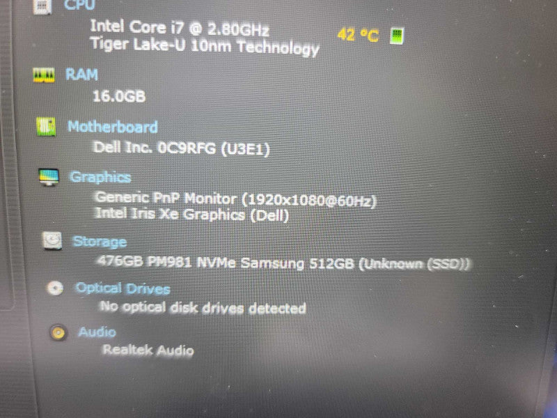 Dell Latitude 3520 i7-1165G7, 16GB DDR4, 512GB SSD **READ Î²