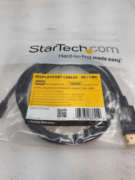 Startech MDP2DPMM6  Cable: 6 ft   Mini DisplayPort to  DisplayPort Q&