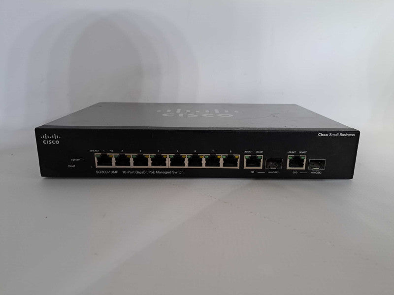 Cisco SG300-10MP 10 Port Gigabit PoE Managed Ethernet Switch (8 Ports) No P/S )