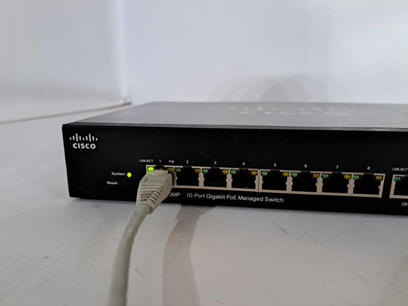 Cisco SG300-10MP 10 Port Gigabit PoE Managed Ethernet Switch (8 Ports) No P/S )