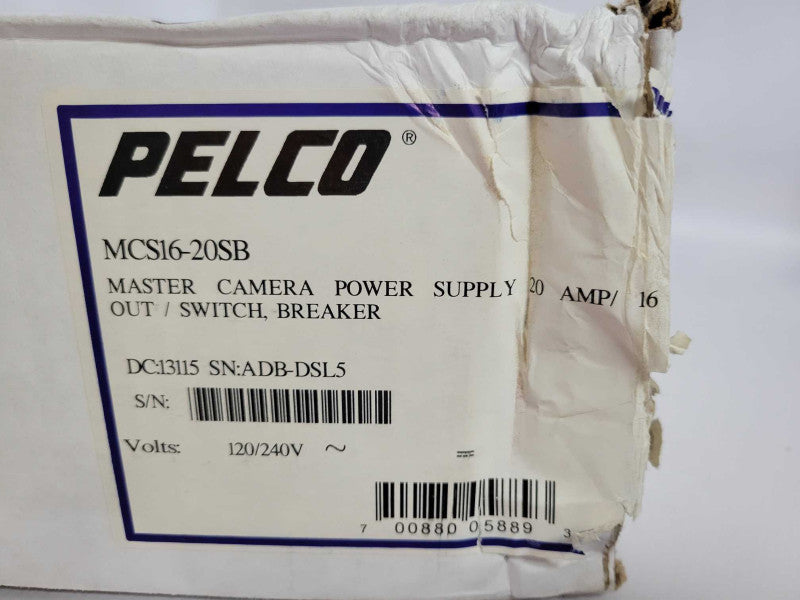 Pelco MCS16-20SB Master Camera Power Supply 20Amp 16 Outputs switch Breaker Q_