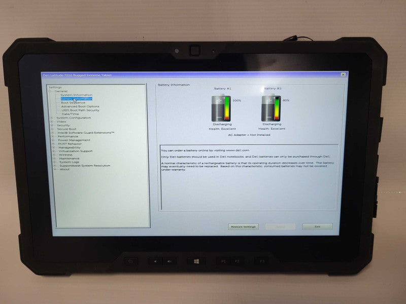 DELL Latitude 7212 Rugged Extreme Tablet i7-8650U @1.90GHz 16GB RAM 256GB SSD -