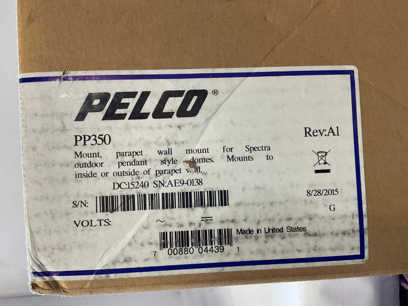 PELCO PP350 wall mount for Spectra outdoor pendant style domes  Q-