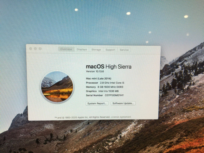 Apple Mac mini Late 2014 Intel Core i5-4308U 2.80 GHz 8 GB RAM 500 GB SSD