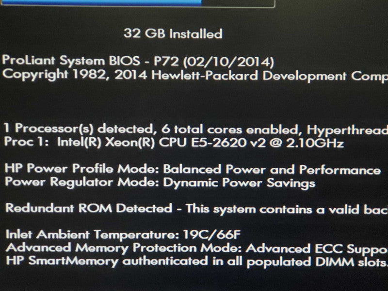 HP ML350p Gen8 Server, E5-2620 v2 2.1GHz 32GB DDR3 P420i RAID |