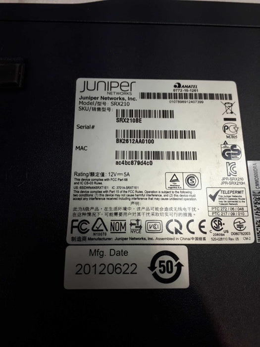 Juniper Networks SRX210 Services Gateway &