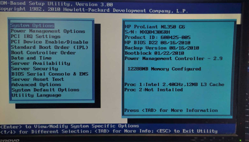 HP ProLiant ML350 G6 5U Tower Server - 1 x Intel Xeon E5620 2.40 - 12GB RAM