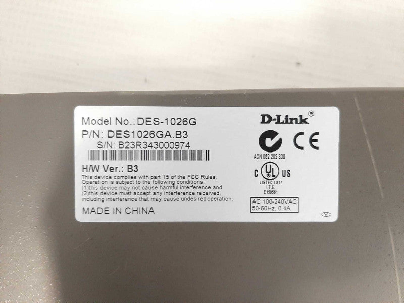 D-Link 24-Port Unmanaged Gigabit Switch - DES-1026G $