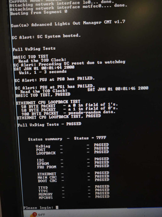 SUN Netra T2000, Ultrasparc T1 CPU, 8GB RAM 2x PSU, No HDD, Read Q_