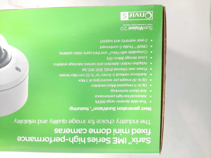 Pelco IME319-1S 3M pixel Indoor Network Mini Dome Camera 3-9mm Lens Brand New Q$