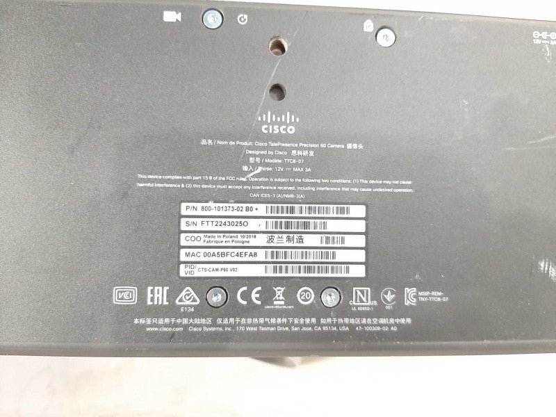 Cisco TelePresence Precision 60 Camera READ $