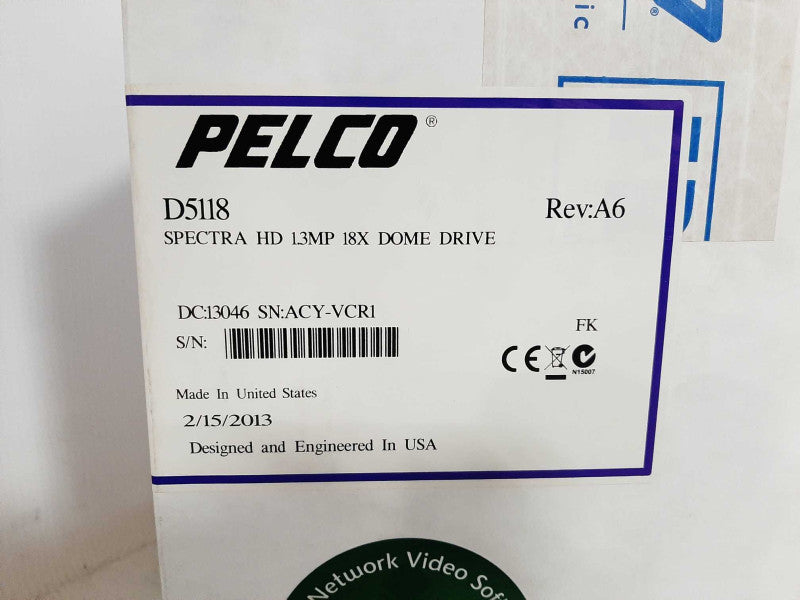 Pelco D5118 Spectra HD 1.3MP 18X Dome Drive Brand New $
