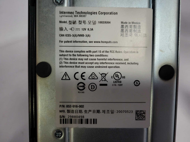 Intermec 1002UU04 CK70/CK71 Quad Cradle Charging Base only Q_