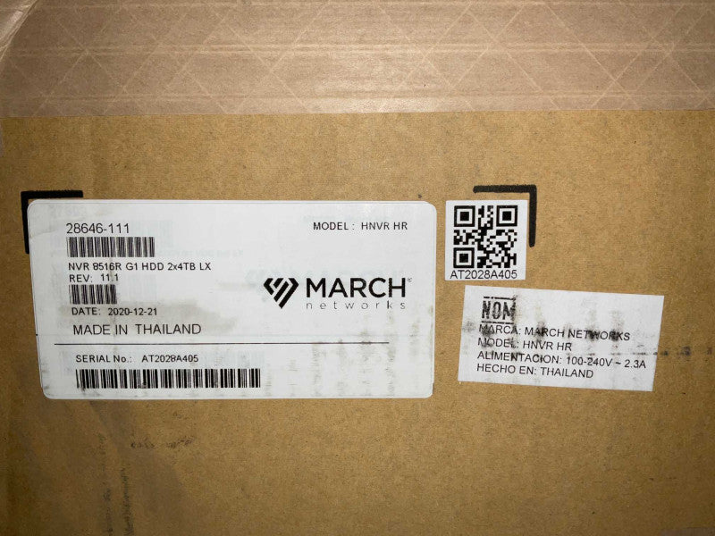 March Networks HNVR HR NVR 8516R G1 HDD 2x4TB LX network video recorder  -