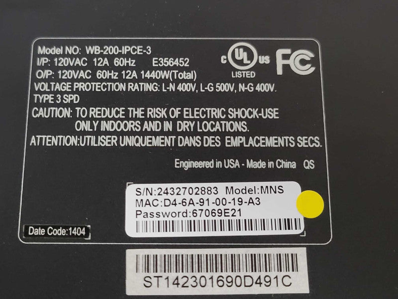 Watt Box WB-200-IPCE-3 Power Conditioner , Readf _