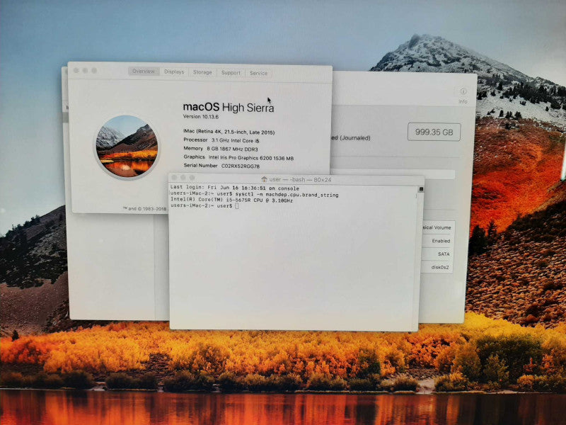 Apple iMac 21.5\\" Late 2015 Quad-Core i5-5675R 8GB RAM 1TB