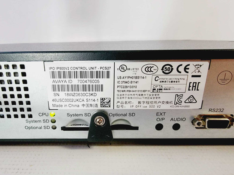 Avaya IP Office IP500 V2 PCS09 Control Unit 700476005 (