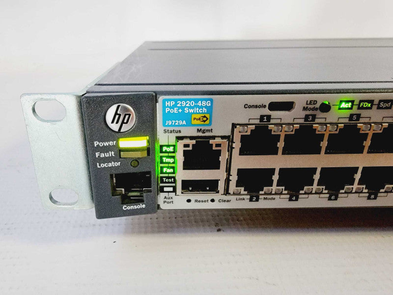HP Aruba 2920-48G PoE+ Switch 44x 1GbE PoE+ RJ45 + 4x 1GbE SFP/RJ45 J9729A (