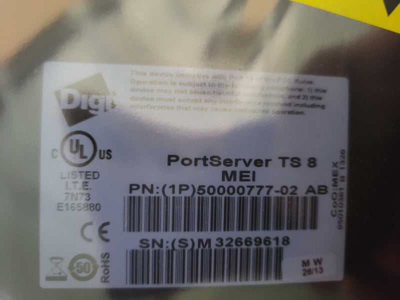 New Open-Box Digi 50000777-02 Portserver Ts 8 Mei 70001979 _