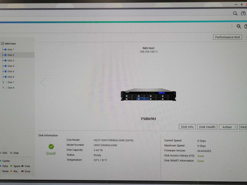 QNAP TS-869U-RP Pro 8-Bay NAS with 6x 4TB HDDs (24TB) _