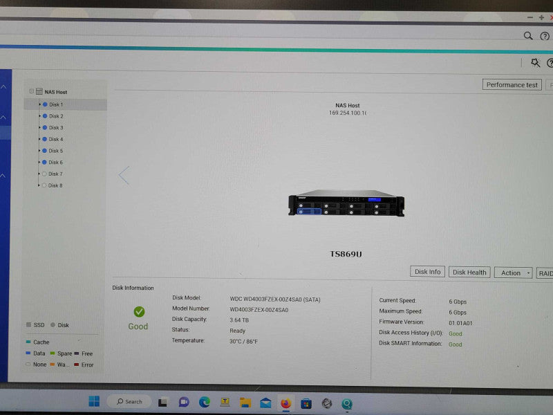 QNAP TS-869U-RP Pro 8-Bay NAS with 6x 4TB HDDs (24TB) _