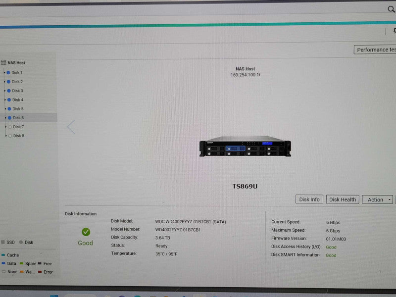 QNAP TS-869U-RP Pro 8-Bay NAS with 6x 4TB HDDs (24TB) _
