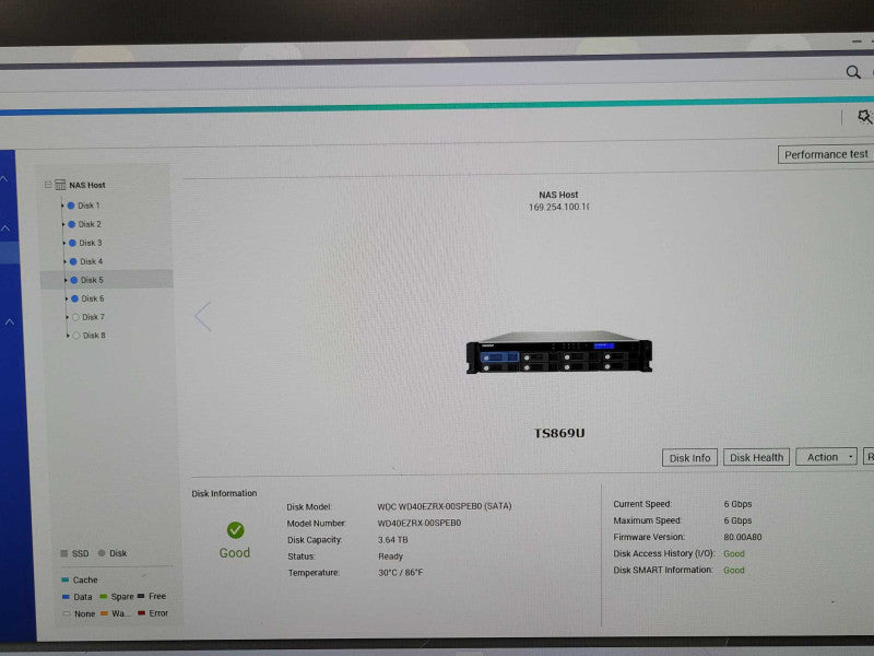 QNAP TS-869U-RP Pro 8-Bay NAS with 6x 4TB HDDs (24TB) _