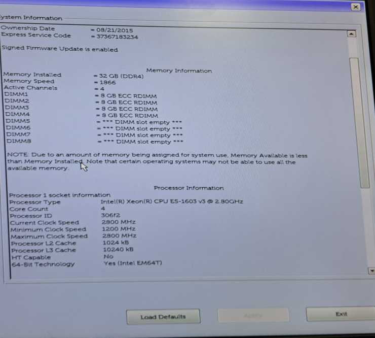Dell Precision 5810 WorkStation Xeon E5-1603 V3 @ 2.80GHz 32GB DDR4 K4200 GPU )