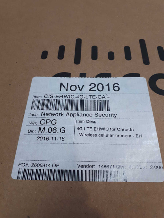 New CISCO EHWIC-4G-LTE-CA 4G WIRELESS CELLULAR MODEM &