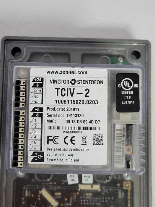 VINGTOR STENTOFON TCIV-2 Vandal Resistant VoIP Video Intercom, Read _