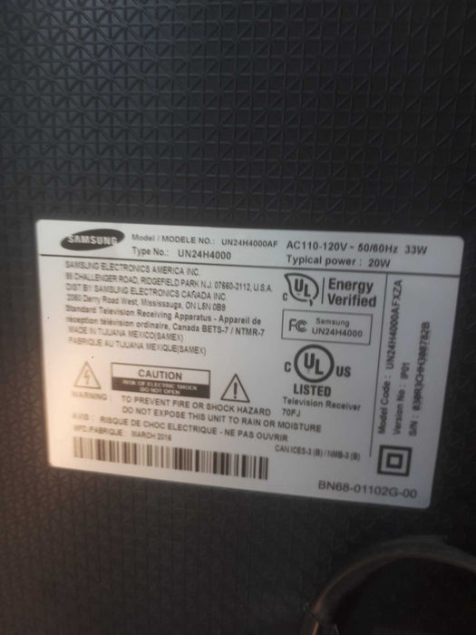 Samsung 24\\" LED TV Model# UN24H4000AF