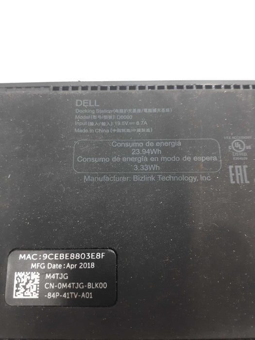 Dell D6000 USB 3.0 USB C 4K Docking Station  &