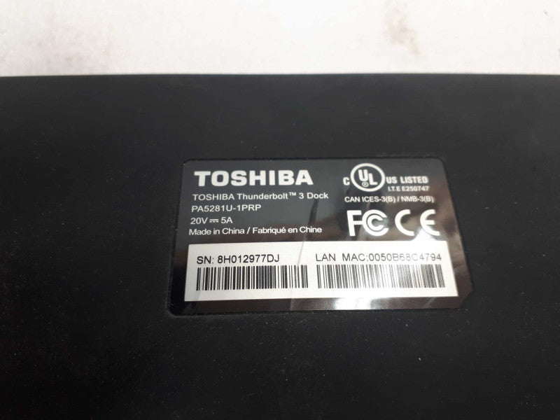 Toshiba Thunderbolt 3 Dock PA5281U-1PRP  USB-C USB 3.0 HD &