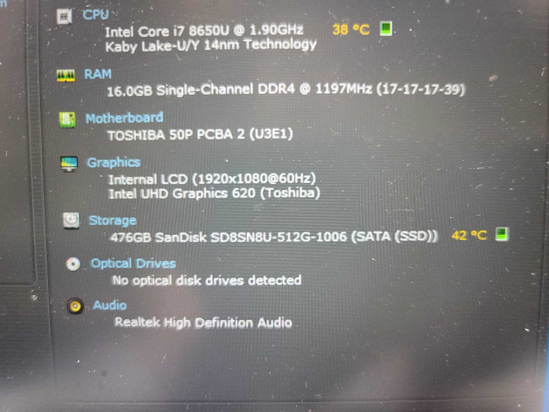 Toshiba Tecra A50-E i7-8650U, 16GB DDR4, 512GB SSD  Î²