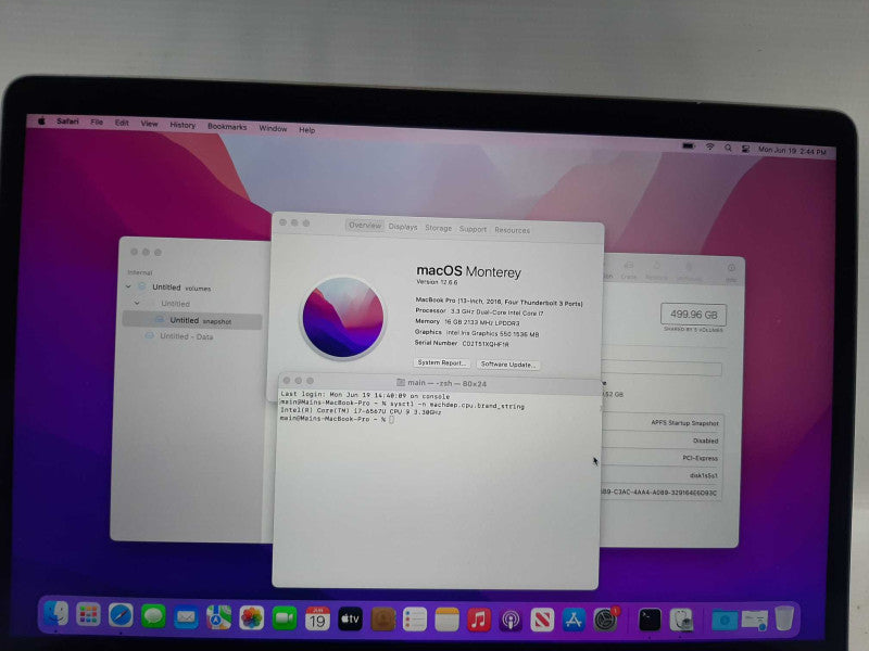 MacBook Pro 2016 13\\" i7-6567U, 16GB DDR3, 500GB SSD **READ**