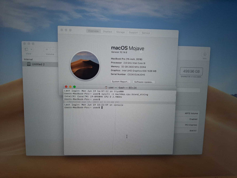 MacBook Pro 2018 15\\" i9-8950HK, 32GB DDR4, 500G SSD, Radeon Pro 560X **READ**