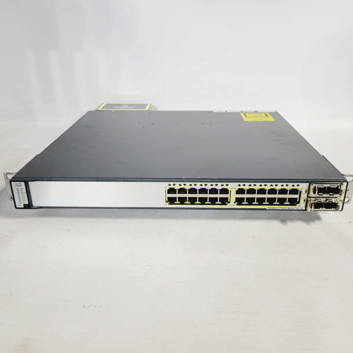 Cisco WS-C3750E-24PD-S 24 Port PoE Gigabit Network Switch =