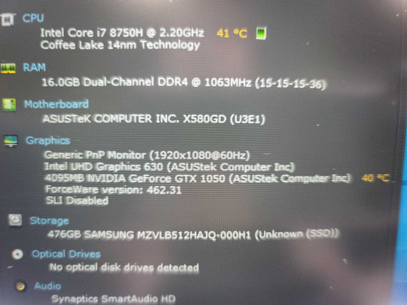 Asus VivoBook Pro i7-8750H, 16GB DDR4, GeForce GTX 1050 4GB, 512GB SSD Î²