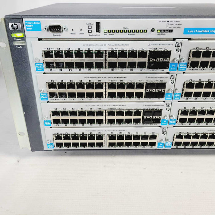 HP ProCurve 4208vl Switch - J8773A with 4x J9033A 4xJ8768A Modules =