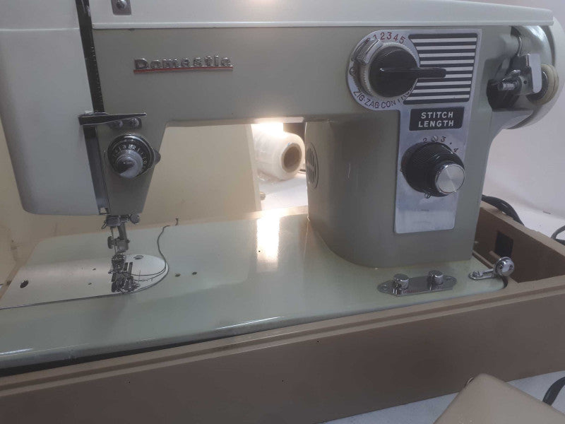 Vintage Domestic Sewing Machine With Travel Case