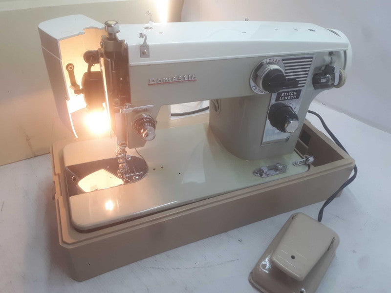 Vintage Domestic Sewing Machine With Travel Case