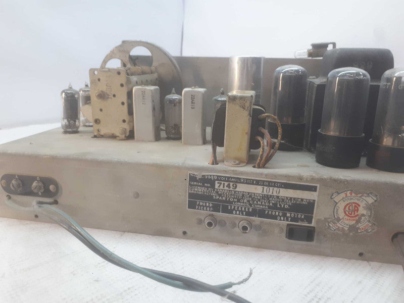 Vintage Sparton Phono Radio Base & Face Plate (In Pieces)For Parts Model 1010