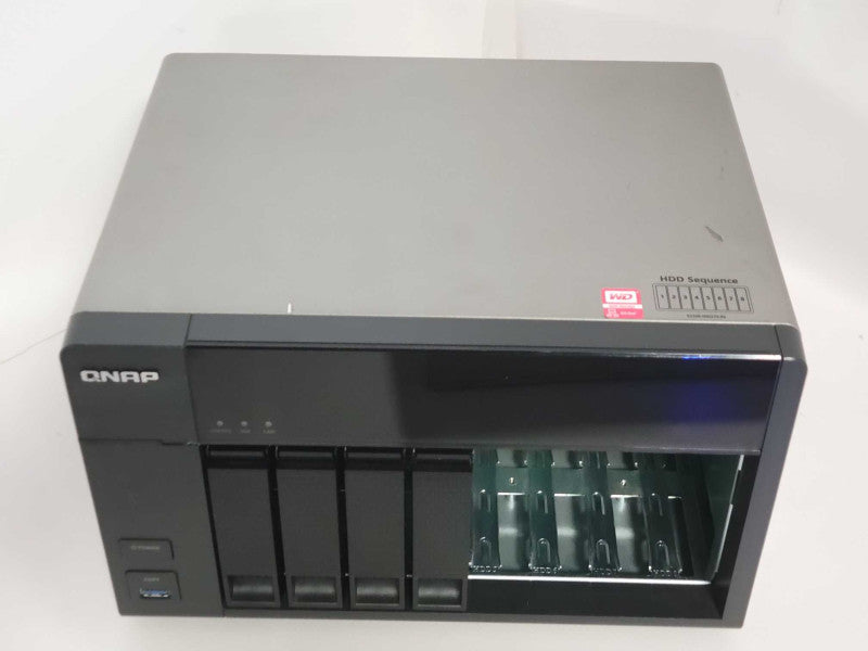 QNAP TS-851 8-Bay Network Attached Storage w/ 4x HDD Trays, Read _