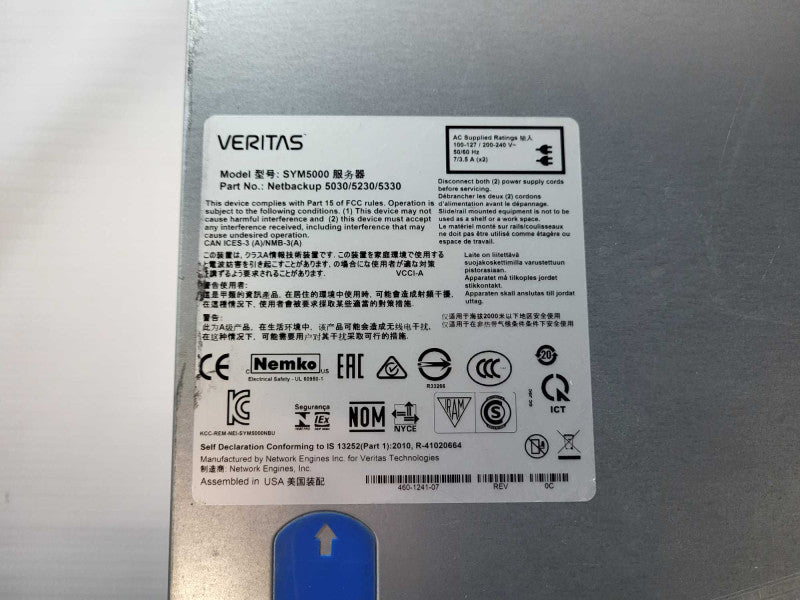 VERITAS SYM5000 2x Intel Xeon E5-2620 @2.00GHz 64GB RAM  -