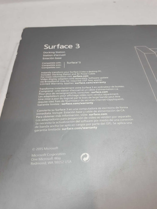 Microsoft GJ3-00001/ Docking Station for Surface 3- New &
